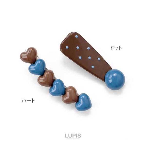 mimi❣️ 宝石を散りばめたヘアクリップルビーブルートパーズペリドット LUPIS（ルピス） ヘアアクセサリー ヘアクリップ ハート ドット レトロ