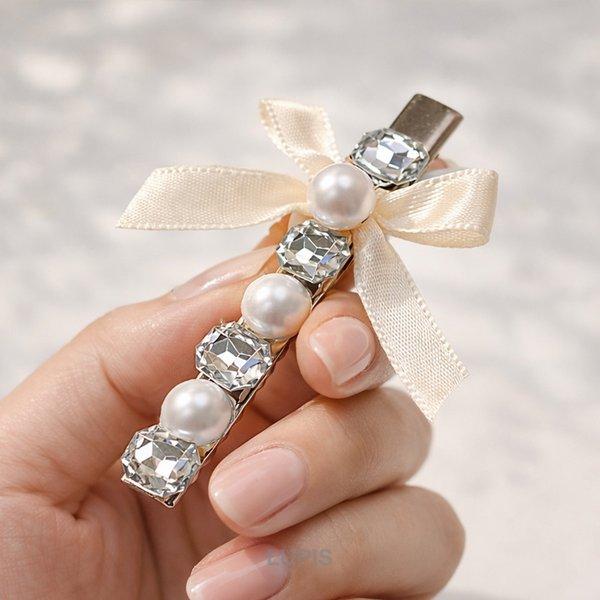LUPIS（ルピス） ヘアアクセサリー ヘアクリップ リボン パール