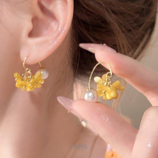 LUPIS（ルピス） ピアス レディース フラワー ブーケ パール かわいい