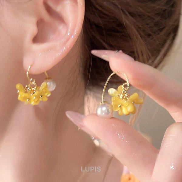 LUPIS（ルピス） ピアス レディース フラワー ブーケ パール かわいい