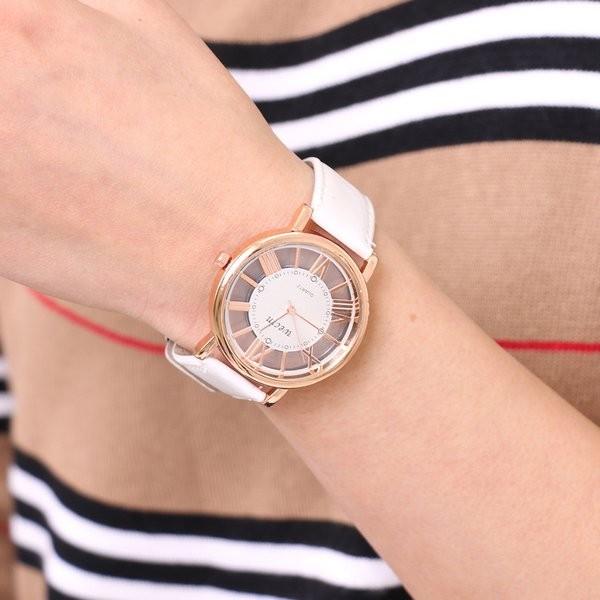 腕時計 レディース 時計 フェイクレザー かわいい 安い スケルトン ラウンド おしゃれ ルピス 超定番