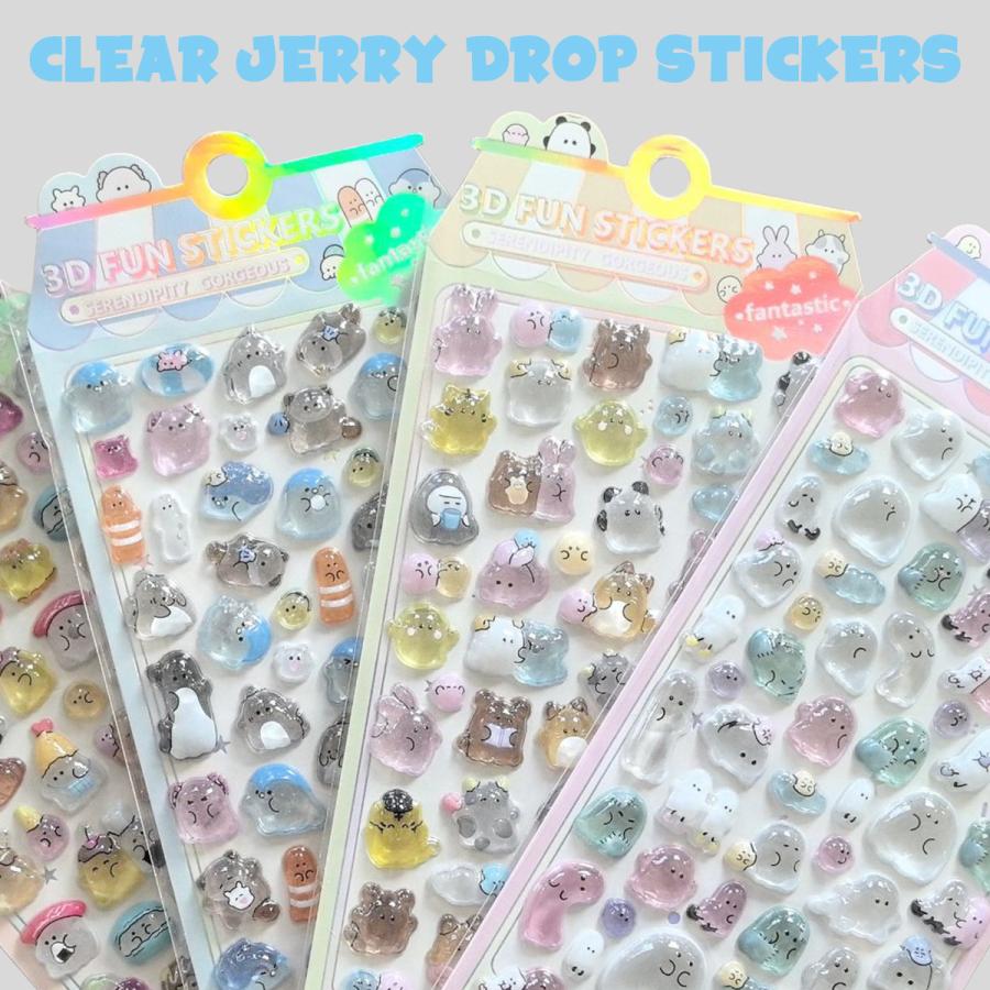 3D ドロップ シール 6枚セット 4枚セット PVC 防水 ぷくぷく ぷっくり