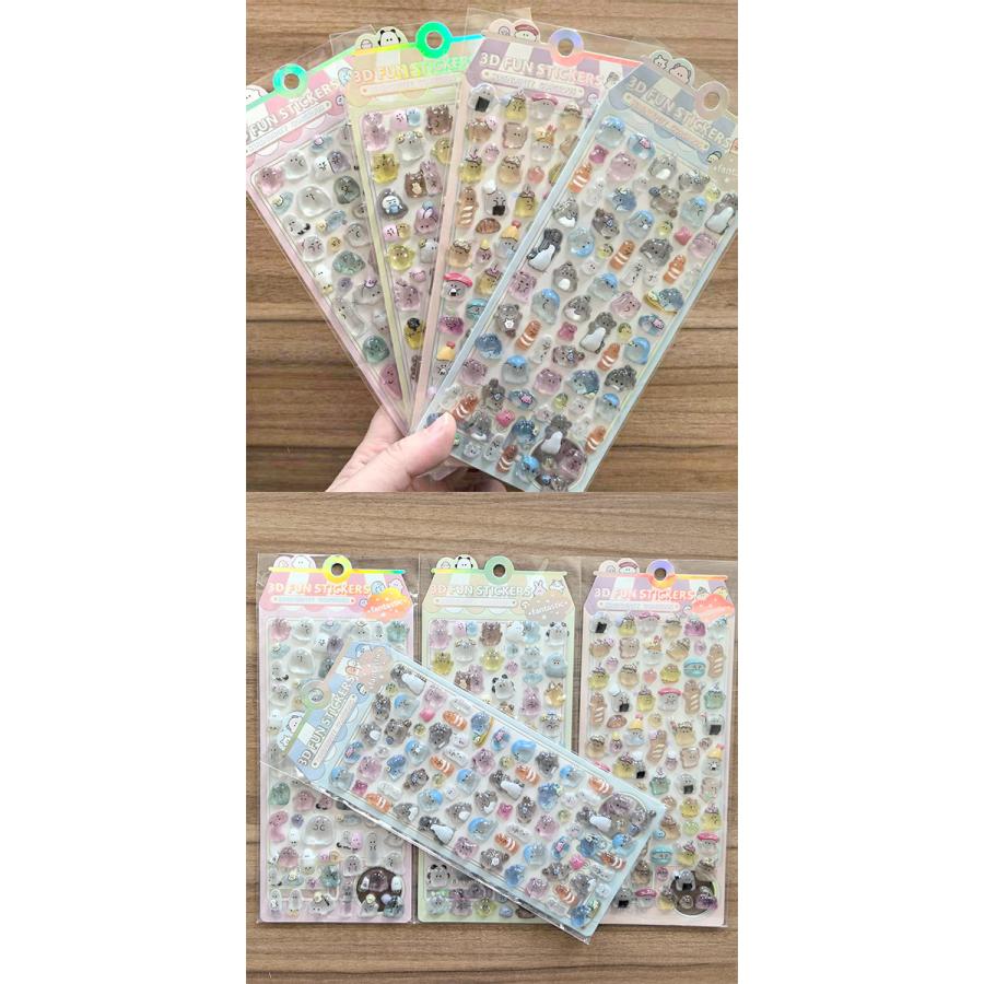 3D ドロップ シール 6枚セット 4枚セット PVC 防水 ぷくぷく ぷっくり