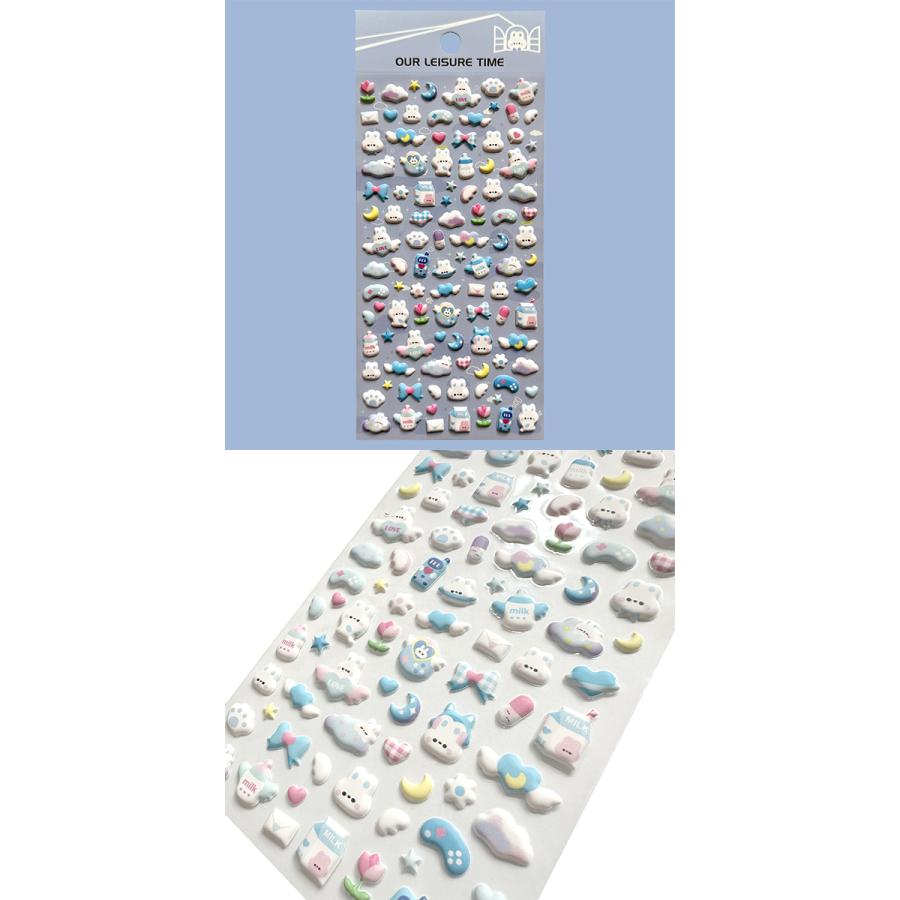 3D ドロップ シール 6枚セット 4枚セット PVC 防水 ぷくぷく ぷっくり