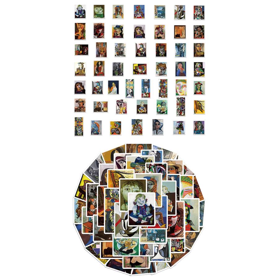 ART アート ステッカー 50枚セット PVC 防水 シール 芸術 絵画 美術館