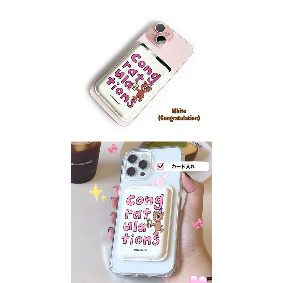 MagSafe対応 iPhone クマ カードホルダー 磁気 外付け カードケース