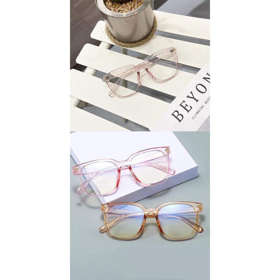 ビッグフレーム 伊達メガネ 全5色 ブルーライトカット UVカット 透明 クリア フレーム だてめがね PCメガネ 大きめ おしゃれ めがね 眼鏡 サングラス | ブランド登録なし | 16