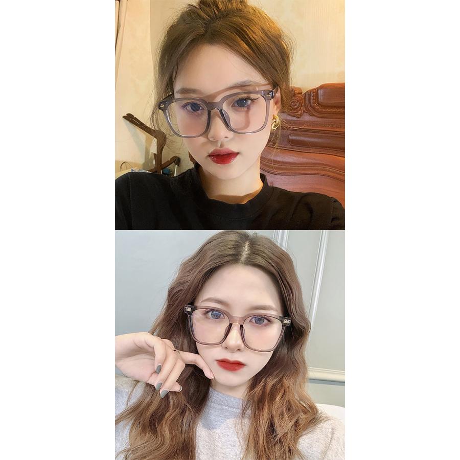 ビッグフレーム 伊達メガネ 全5色 ブルーライトカット UVカット 透明 クリア フレーム だてめがね PCメガネ 大きめ おしゃれ めがね 眼鏡 サングラス | ブランド登録なし | 10