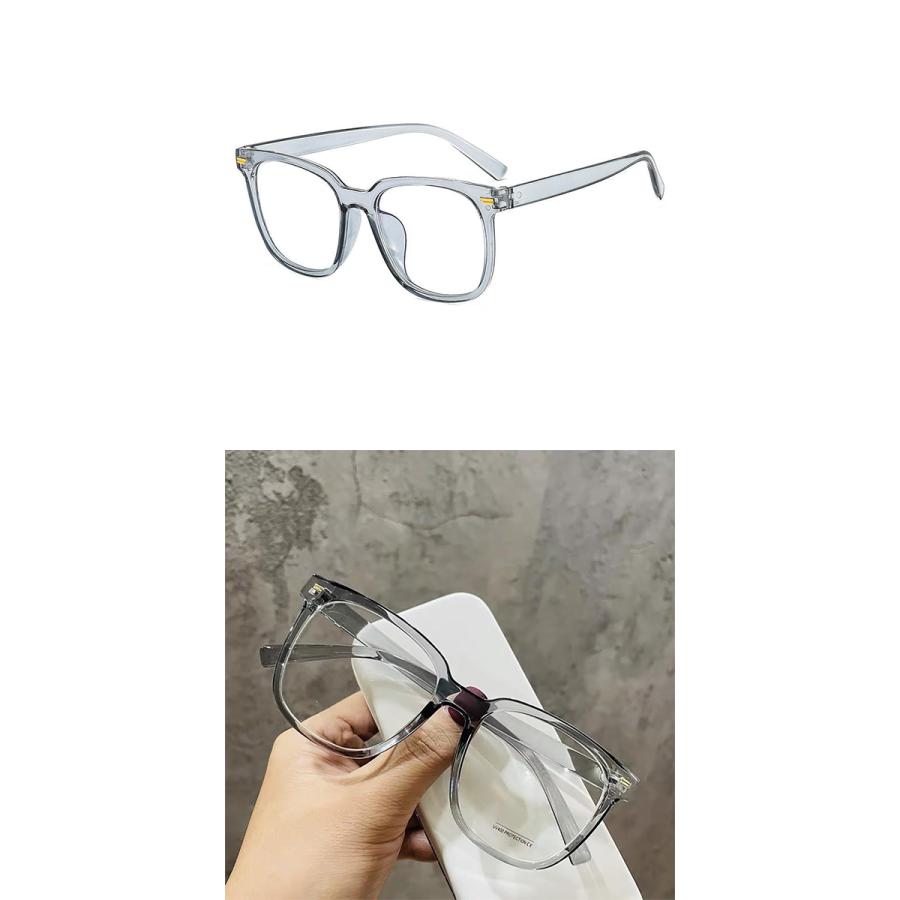 ビッグフレーム 伊達メガネ 全5色 ブルーライトカット UVカット 透明 クリア フレーム だてめがね PCメガネ 大きめ おしゃれ めがね 眼鏡 サングラス | ブランド登録なし | 11