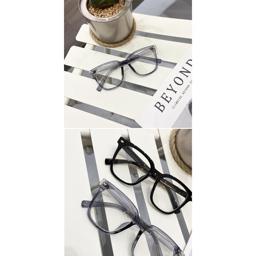 ビッグフレーム 伊達メガネ 全5色 ブルーライトカット UVカット 透明 クリア フレーム だてめがね PCメガネ 大きめ おしゃれ めがね 眼鏡 サングラス | ブランド登録なし | 12