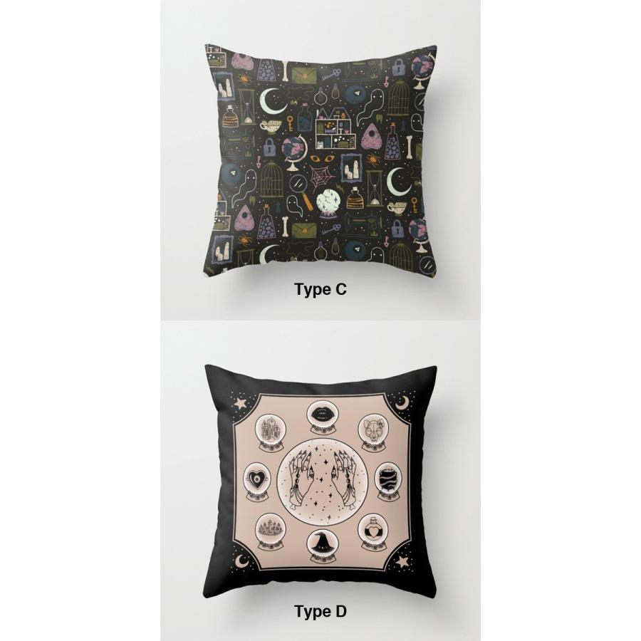SALE 黒魔術モチーフ クッションカバー 45×45cm 全7種 ピーチ