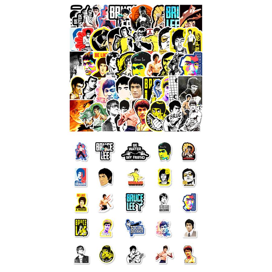 bruce lee ステッカー 51枚セット PVC 防水 ブルースリー 李 小龍 俳優