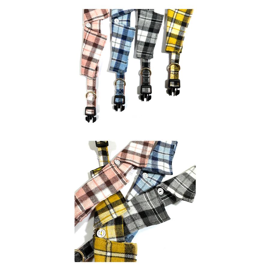 チェックシャツ カラー 首輪 全4色 犬 いぬ イヌ 犬首輪 犬用