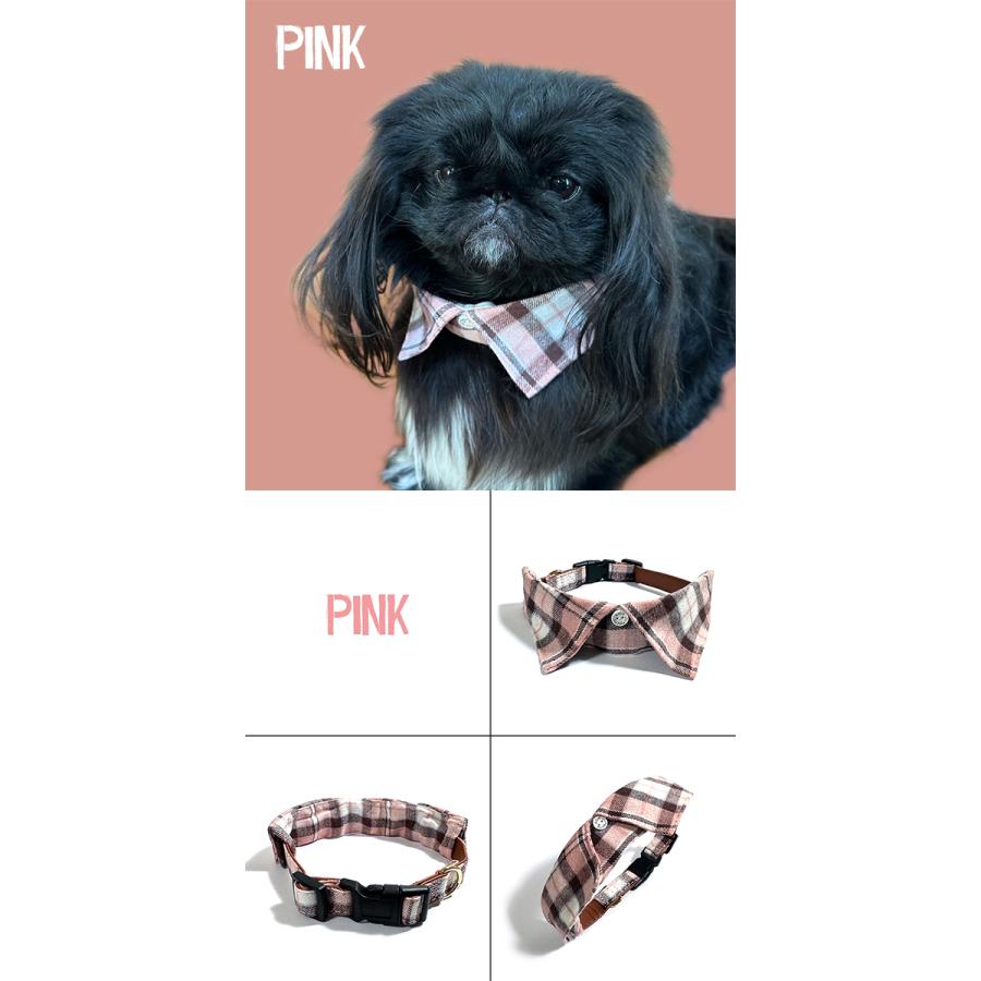 チェックシャツ カラー 首輪 全4色 犬 いぬ イヌ 犬首輪 犬用