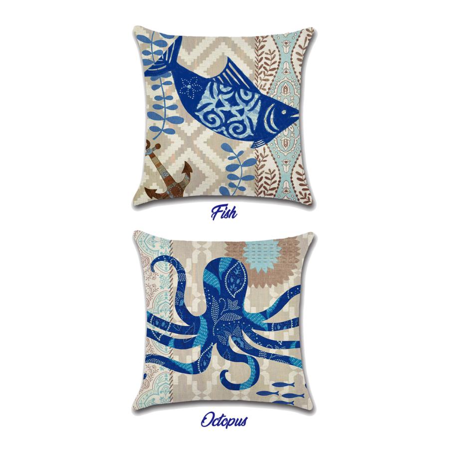 コースタル クッションカバー 45×45cm 全4種 ビーチ リゾート マリン