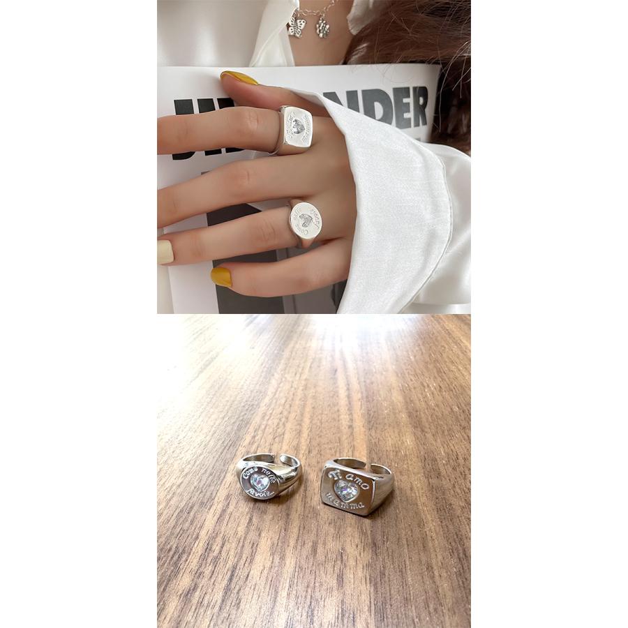 クリスタル ラインストーン シルバー リング 指輪 Silver925 純銀