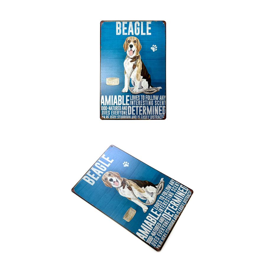 〖ブリキ看板〗犬種オーダー (お取り寄せ) 可 / 20x30cm ドッグ ブリキ看板 20cm×30cm 全17種類 犬 いぬ イヌ ペット