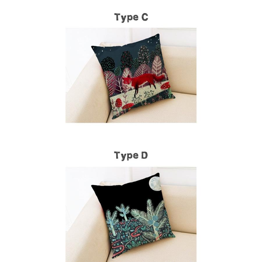 北欧 森の動物 クッションカバー 45×45cm 全6種 インテリア 雑貨