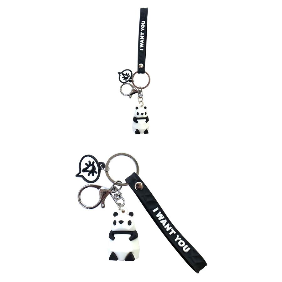 ジオメトリック アニマル キーホルダー ストラップ付き キーリング