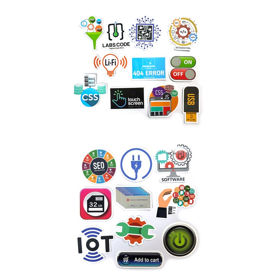 IT パソコン用語 ハッカー ステッカー 50枚セット PVC 防水 シール Hacker クラッカー ハッキング アノニマス コンピュータ インターネット 不正アクセス | ブランド登録なし | 04