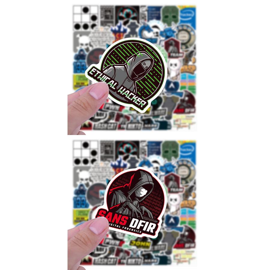 IT パソコン用語 ハッカー ステッカー 50枚セット PVC 防水 シール Hacker クラッカー ハッキング アノニマス コンピュータ インターネット 不正アクセス | ブランド登録なし | 11