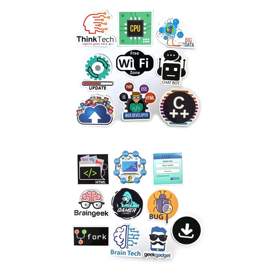 IT パソコン用語 ハッカー ステッカー 50枚セット PVC 防水 シール Hacker クラッカー ハッキング アノニマス コンピュータ インターネット 不正アクセス | ブランド登録なし | 05