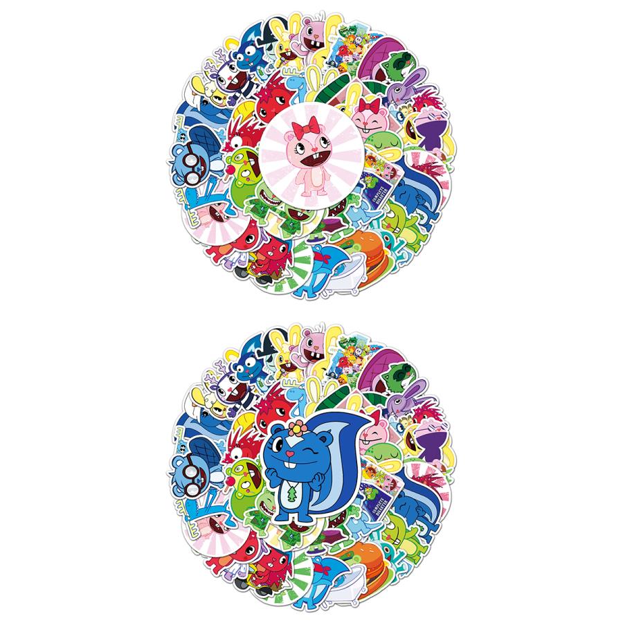 Happy Tree Friends ステッカー 50枚セット PVC 防水 シール ハッピー