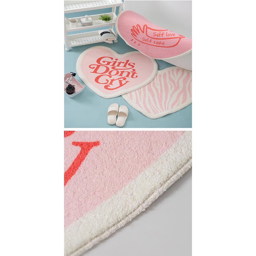ピンク ハート ドアマット 60×60cm ルームマット LOVE ガール かわいい