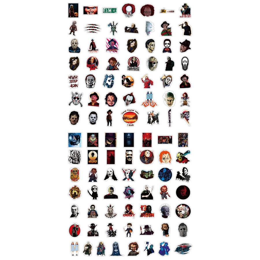 ホラー映画 ステッカー 100枚セット PVC 防水 シール 洋画 海外 ゾンビ