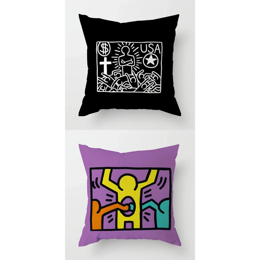 4枚セット キースヘリング クッションカバー 45×45cm Ver.2 KEITH