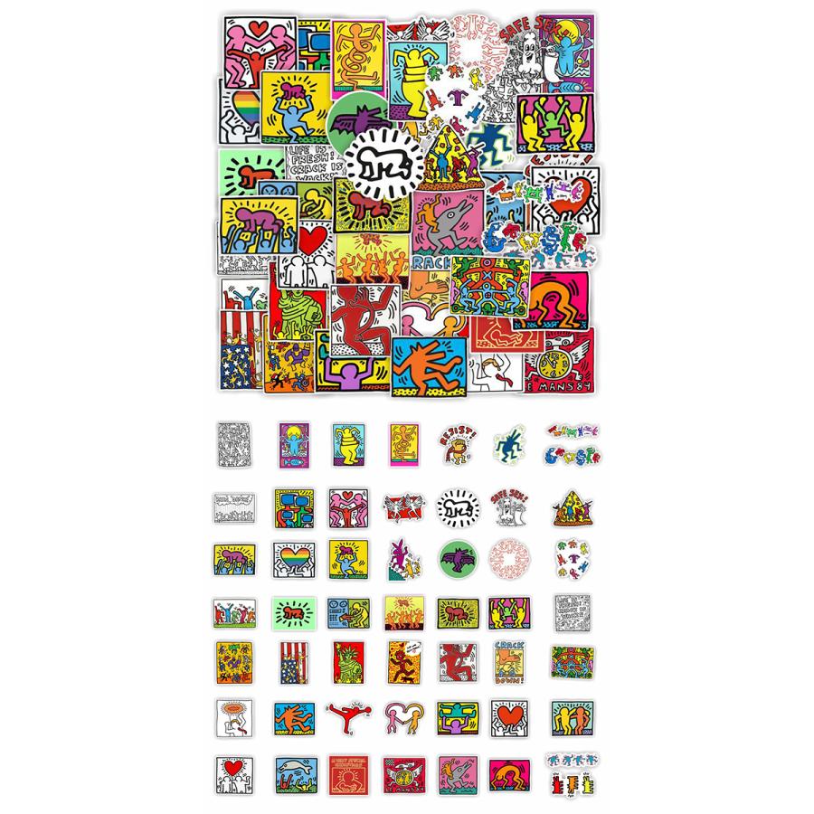 キースヘリング ステッカー 50枚セット PVC 防水 シール Keith Haring