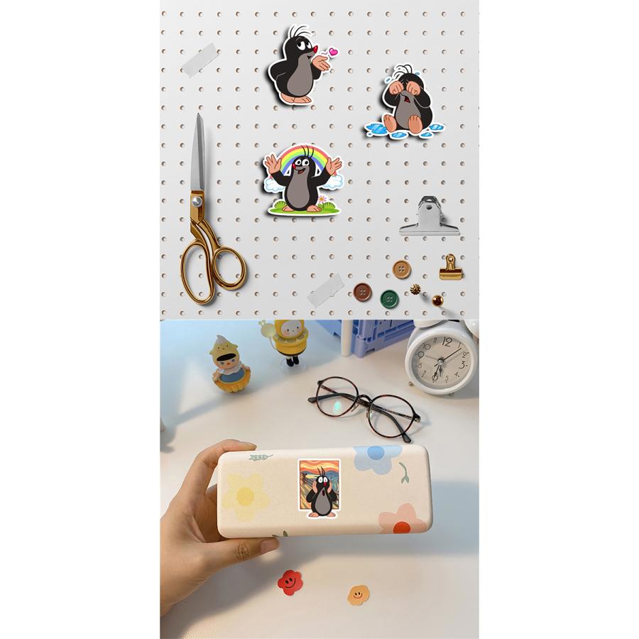 もぐらのクルテク ステッカー 40枚セット PVC 防水 シール 大量 Krtek
