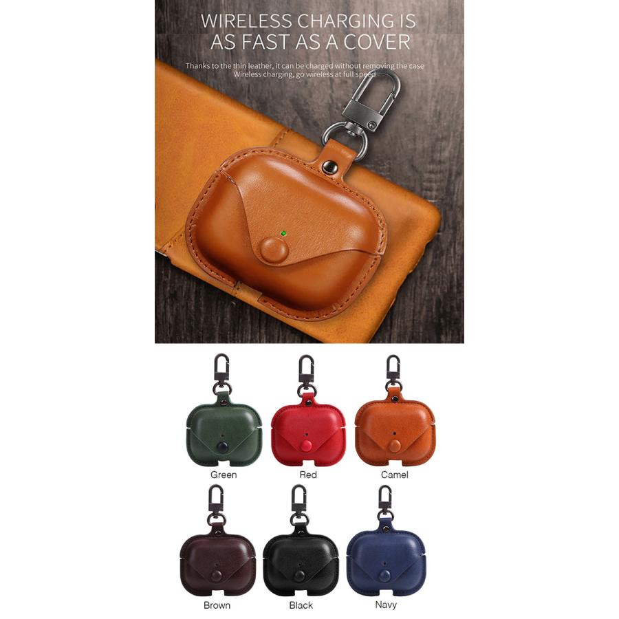 SALE フェイク レザー AirPods ケース Pro 第3世代 カラビナ付き