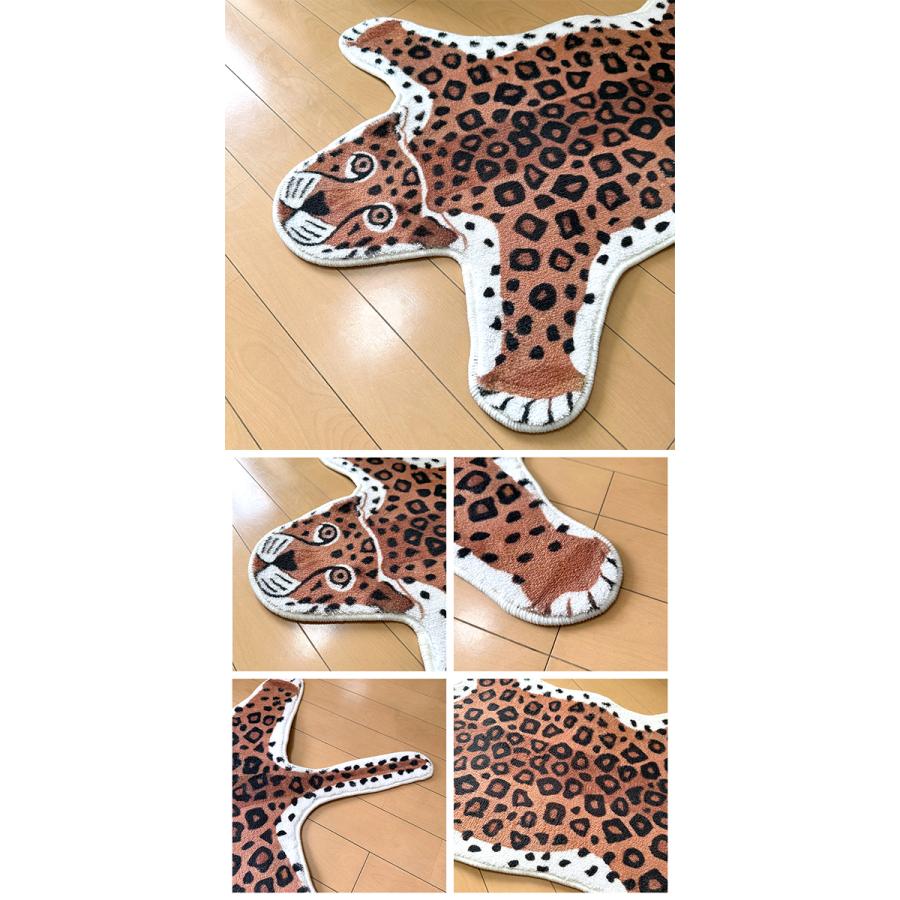 レオパード ラグマット 99×59cm ラグ 豹柄 ヒョウ柄 チベタンタイガー