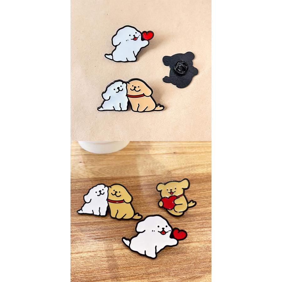 モルチーズとレトリーバ ピンバッチ 3個セット ピンズ ゴールデン