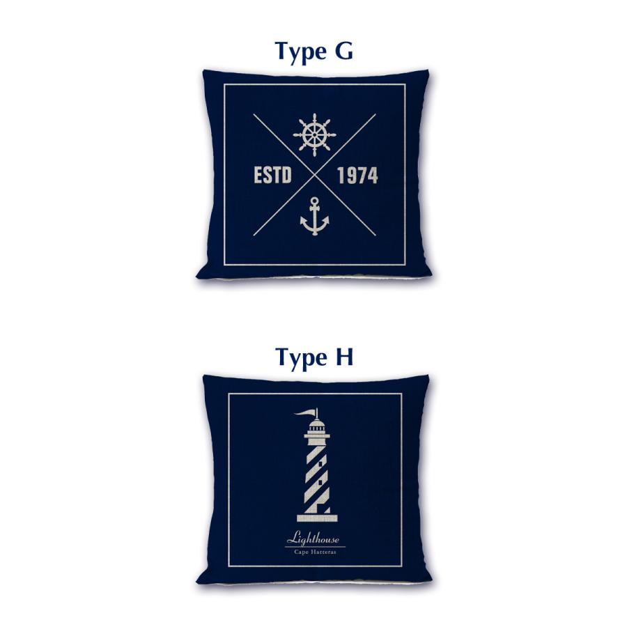 マリン柄 クッションカバー 45×45cm 全9種 コースタル マリーン NAVY