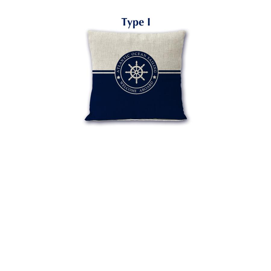 マリン柄 クッションカバー 45×45cm 全9種 コースタル マリーン NAVY