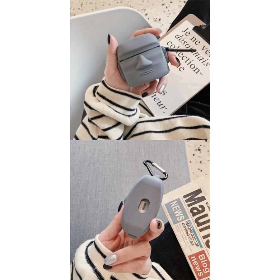 モアイ像 AirPods Pro ケース カラビナ付き 第3世代 第4世代 対応