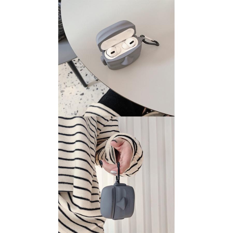 モアイ像 AirPods Pro ケース カラビナ付き 第3世代 第4世代 対応