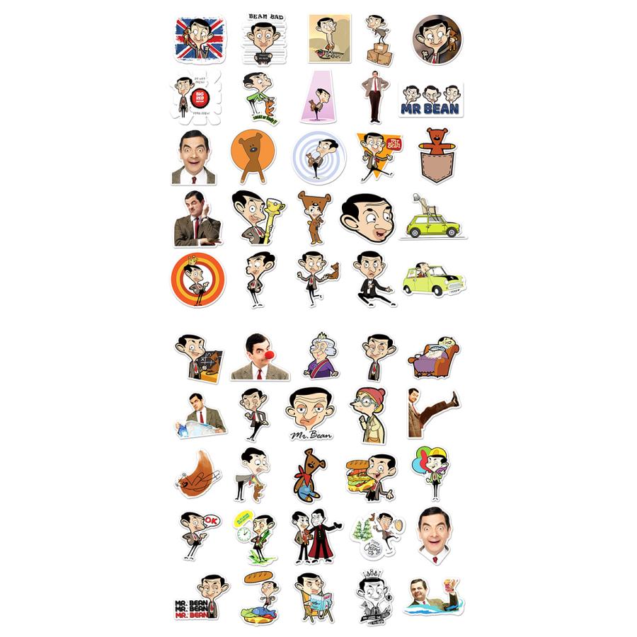 ミスタービーン ステッカー 50枚セット PVC 防水 シール 大量 Mr