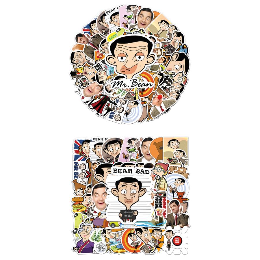 ミスタービーン ステッカー 50枚セット PVC 防水 シール 大量 Mr