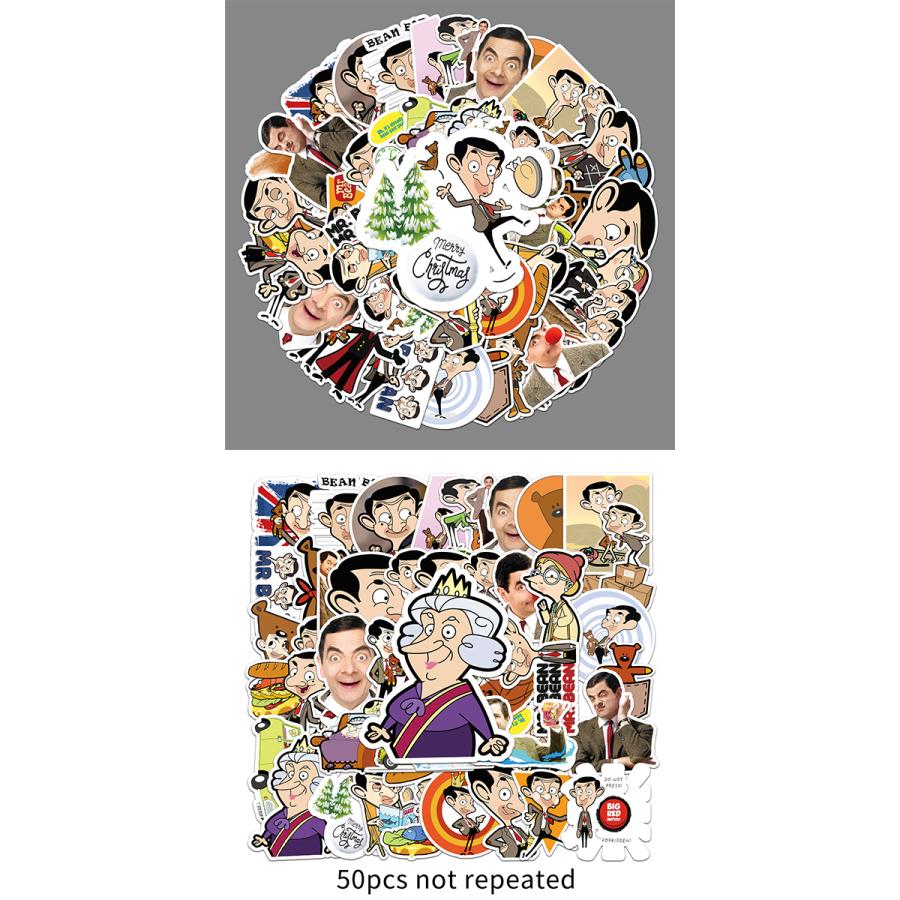 ミスタービーン ステッカー 50枚セット PVC 防水 シール 大量 Mr