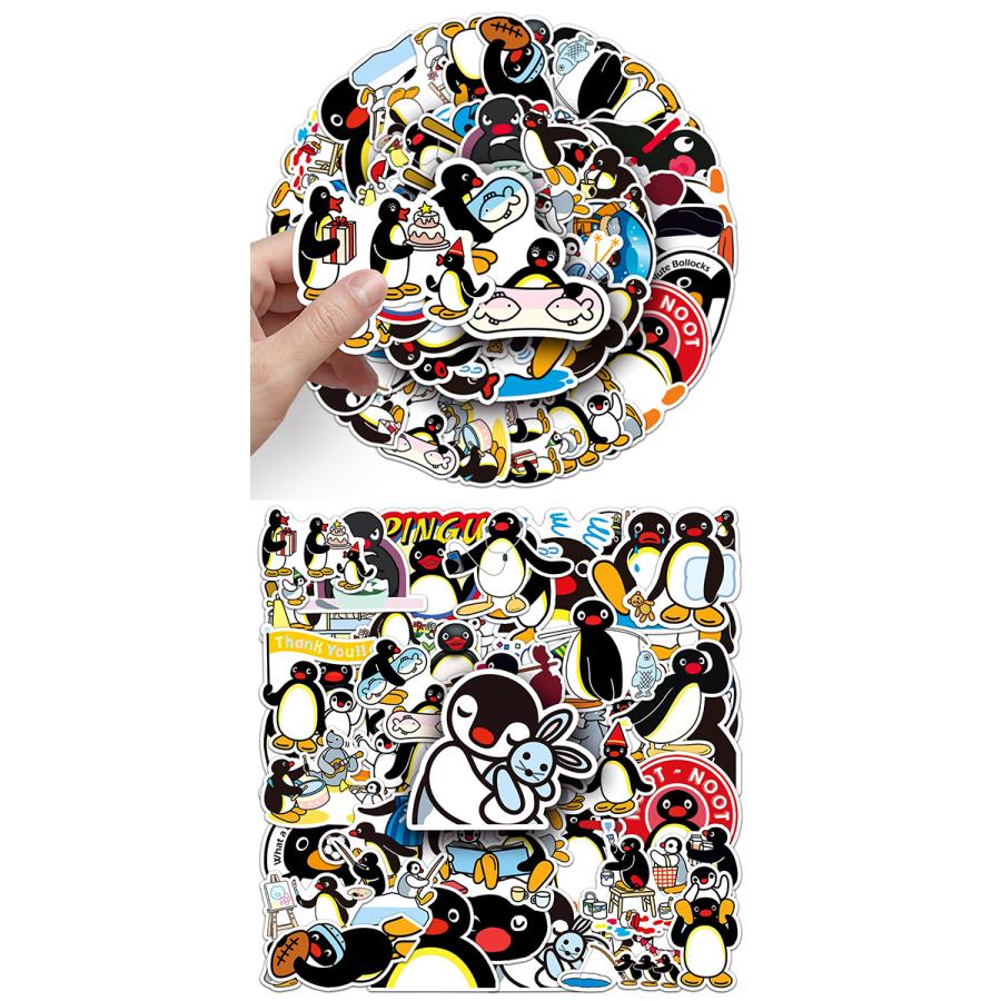 ピングー ステッカー 50枚セット PVC 防水 シール 大量 Pingu