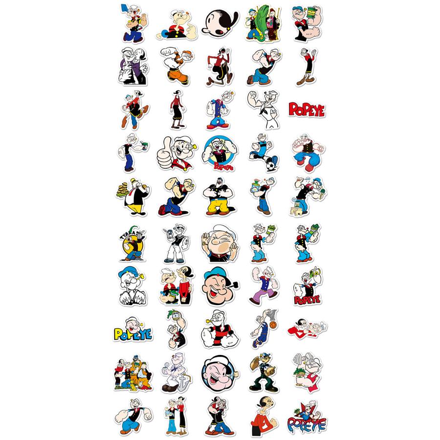 ポパイ ステッカー 50枚セット PVC 防水 シール POPEYE 水兵 船乗り