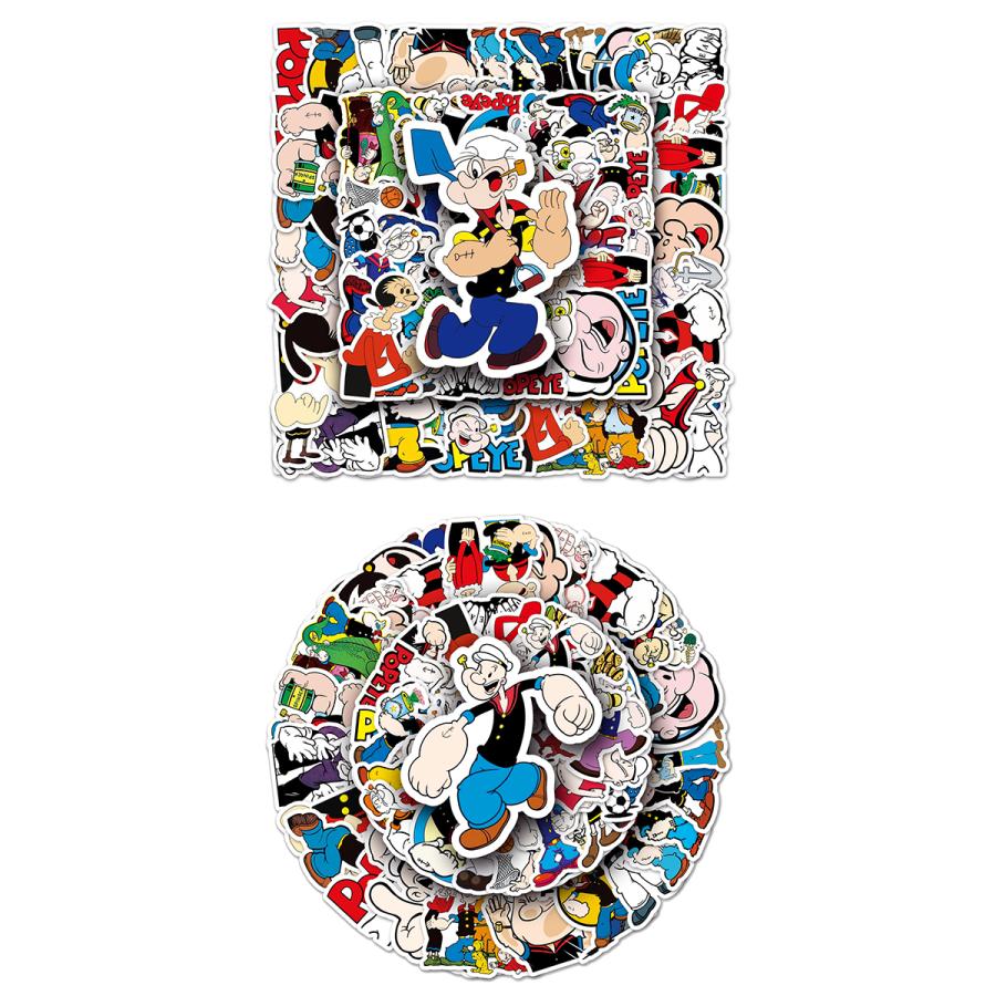 ポパイ ステッカー 50枚セット PVC 防水 シール POPEYE 水兵 船乗り