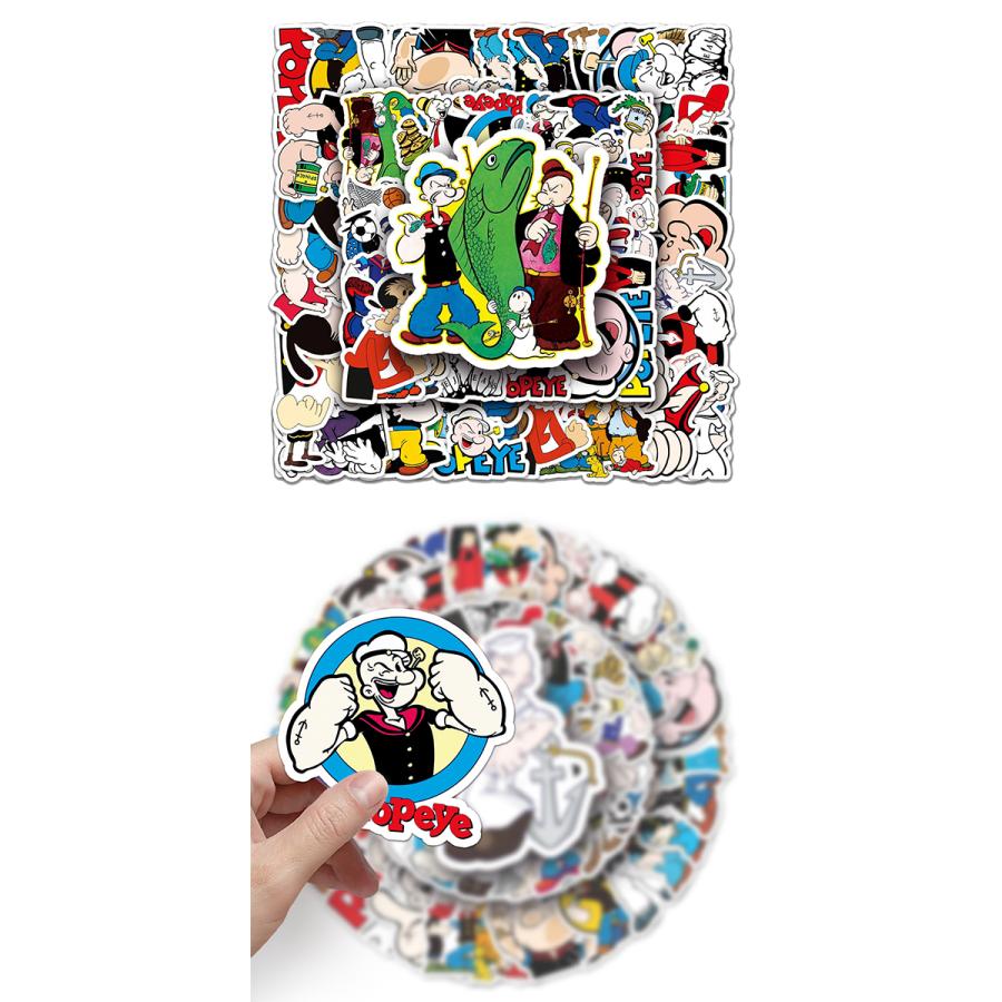 ポパイ ステッカー 50枚セット PVC 防水 シール POPEYE 水兵 船乗り