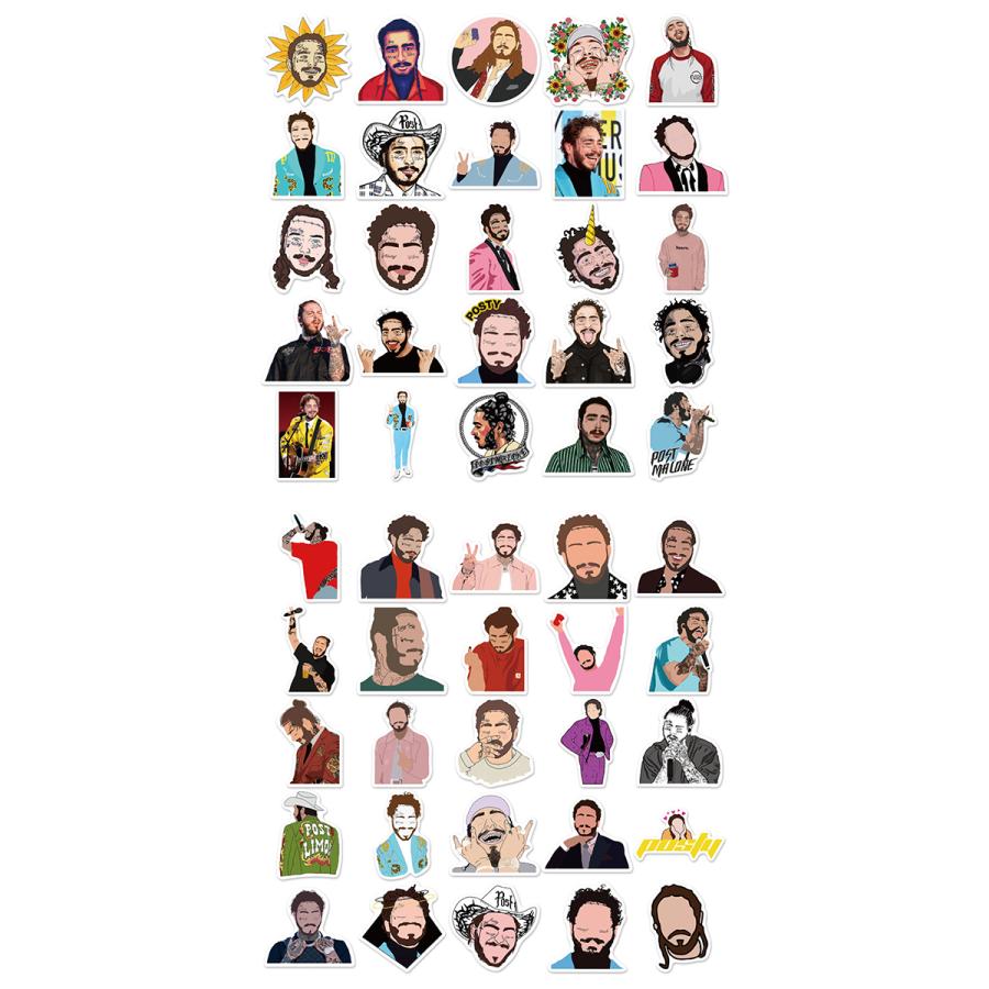 Post Malone ステッカー 50枚セット PVC 防水 シール ポストマローン
