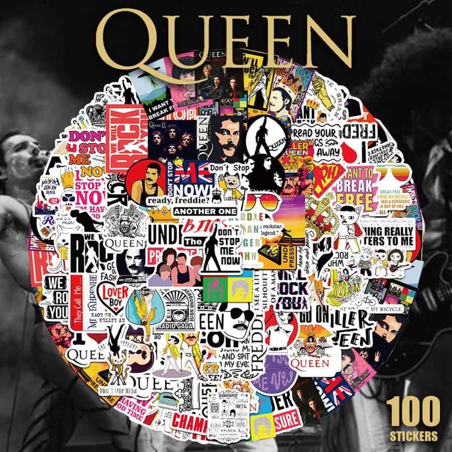 Queen クイーン ステッカー 100枚セット PVC 防水 シール 大量 ロック