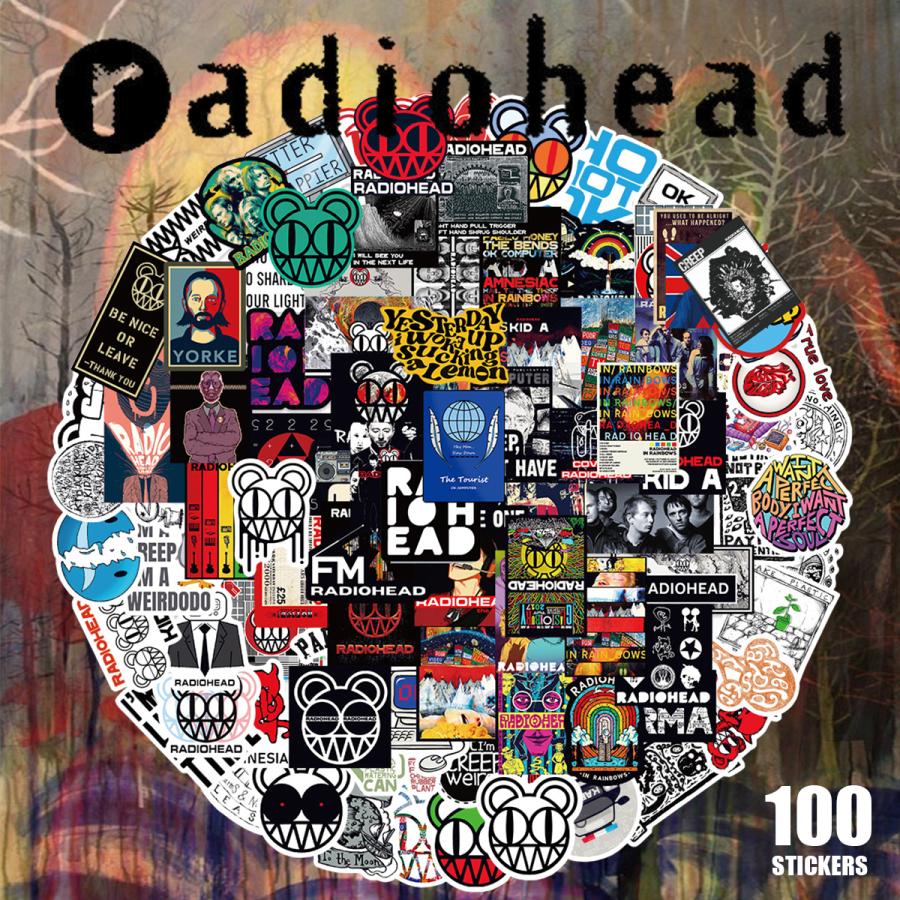 Radiohead アナログレコードまとめ売り　限定ステッカー付き Radiohead レディオヘッド ステッカー 100枚セット PVC 防水 シール