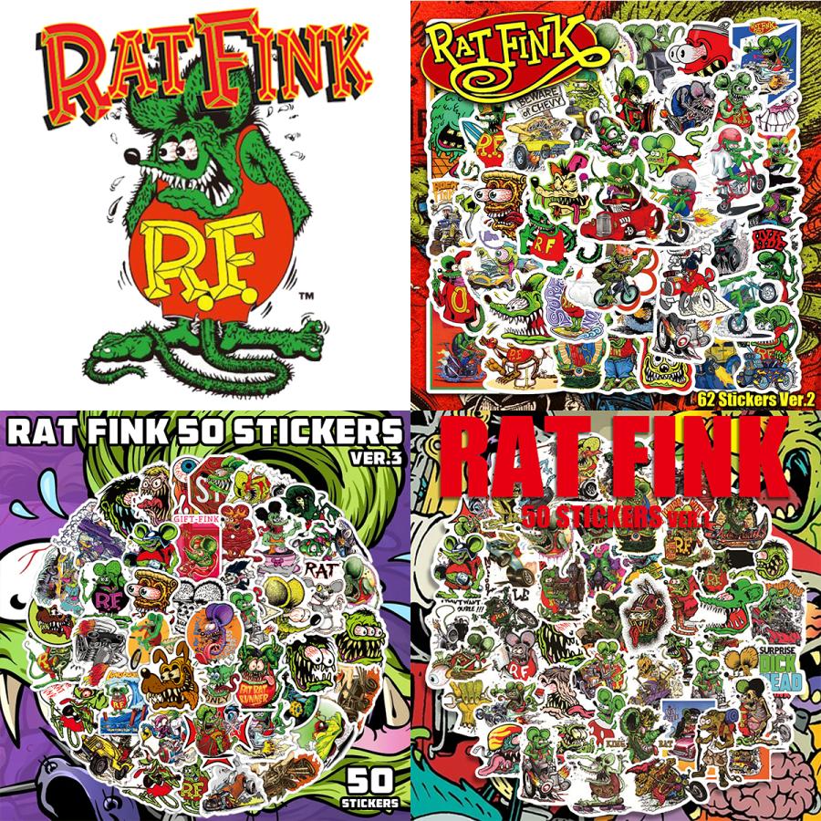 ラットフィンク RAT FINK 　フィギュア　ステッカー Rat Fink ラットフィンク ステッカー S 8×5.5cm ピンク | アメリカン